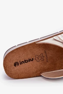 INBLU Klapki Damskie Klasyczne*Wygodne Klapki Damskie Z Klamrami CP000045 Beżowe Beżowy