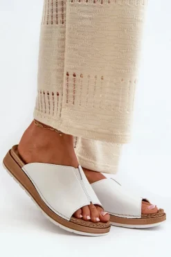 Damskie INBLU Wygodne Klapki Damskie Z Eko Skóry GS0003I1 Białe