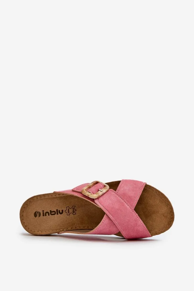 Damskie INBLU Wygodne Klapki Damskie Z Klamrą VO000012 Różowe