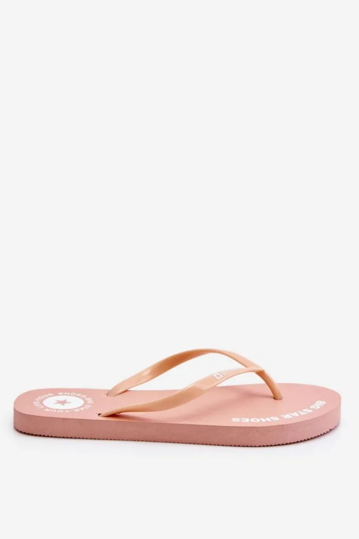 Big Star Shoes Klapki Sportowe|Klapki Damskie Big Star*Wygodne Klapki Japonki Big Star LL274802 Nude