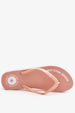 Big Star Shoes Klapki Sportowe|Klapki Damskie Big Star*Wygodne Klapki Japonki Big Star LL274802 Nude