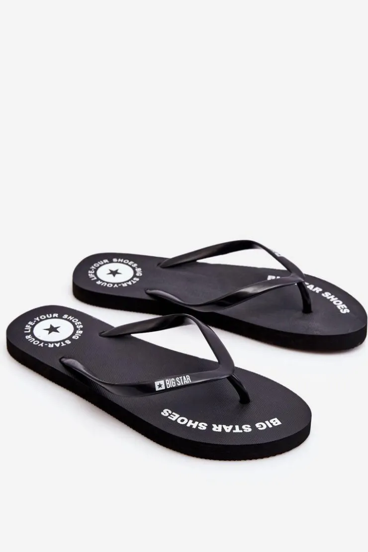 Discount Big Star Shoes Wygodne Klapki Japonki Big Star LL274800 Czarne