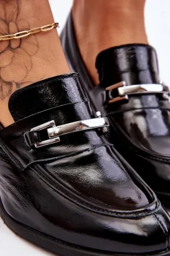 Discount Boto Wygodne Lakierowane Czółenka Czarne Lemar Damira