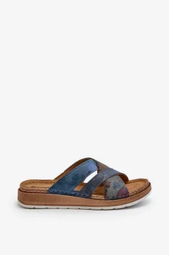 Damskie INBLU Wygodne Lekkie Klapki Damskie GS000052 Granatowe