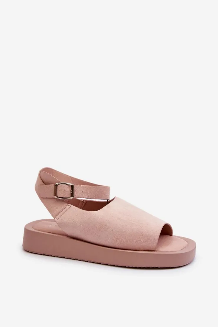 Boto Sandały Płaskie*Wygodne Sandały Damskie Na Platformie Różowe Rubie Różowy