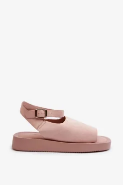 Boto Sandały Płaskie*Wygodne Sandały Damskie Na Platformie Różowe Rubie Różowy