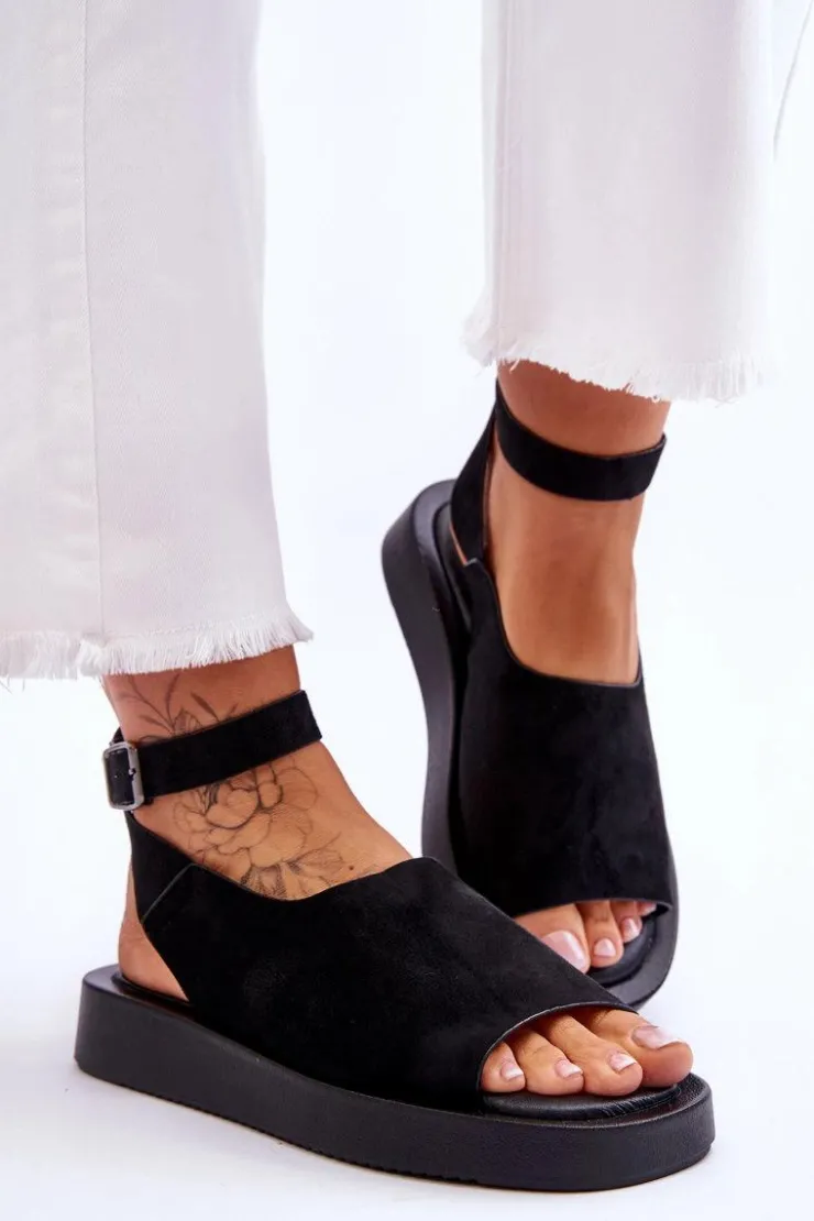 Discount Boto Wygodne Sandały Damskie Na Platformie Czarne Rubie
