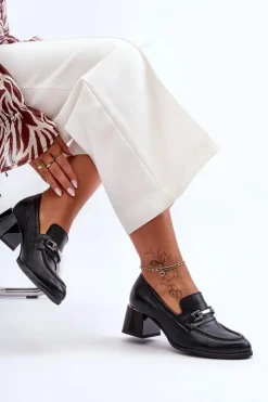 Discount Boto Wygodne Skórzane Czółenka Czarne Lemar Damira Czarny