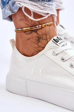 Damskie Lee Cooper Wygodne Trampki Na Platformie LCW-23-31-1806L Białe