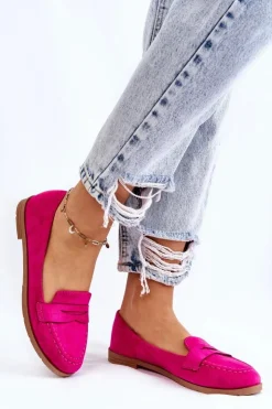 Boto Mokasyny Damskie Zamszowe*Wygodne Zamszowe Damskie Mokasyny Fuksja Lucca