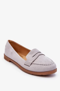Boto Mokasyny Damskie Zamszowe*Wygodne Zamszowe Damskie Mokasyny Szare Lucca