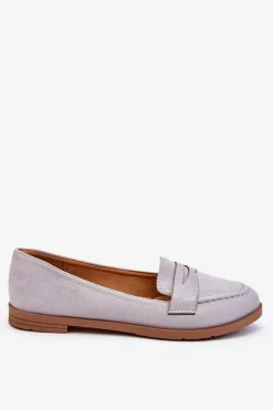 Boto Mokasyny Damskie Zamszowe*Wygodne Zamszowe Damskie Mokasyny Szare Lucca