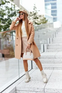 Boto Botki Sznurowane|Botki Zimowe Damskie*Wysokie Botki Workery Beżowe Rozelle Beżowy