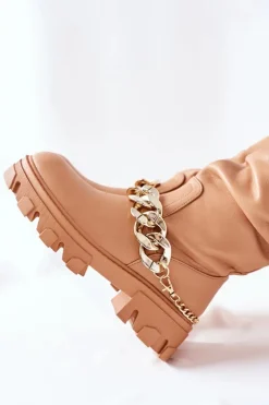 Clearance Boto Wysokie Kozaki Camel Cecina Brązowy