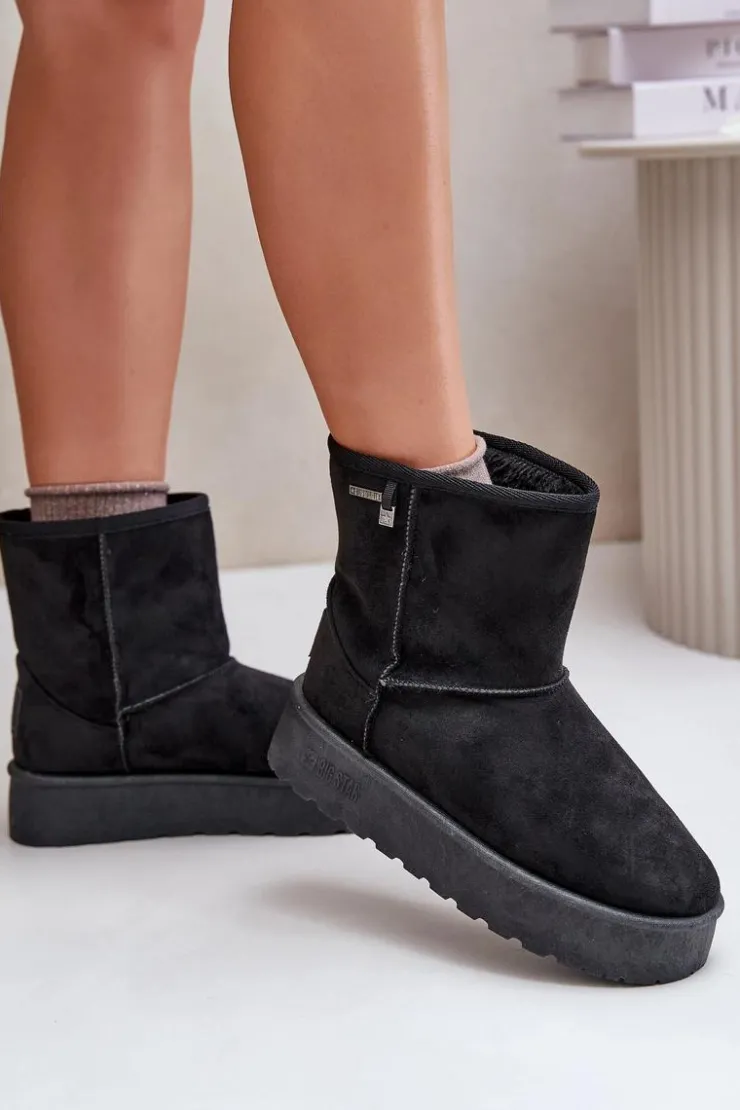 Big Star Shoes Śniegowce Damskie*Wysokie Śniegowce Damskie Na Platformie Big Star OO274898 Czarne Czarny