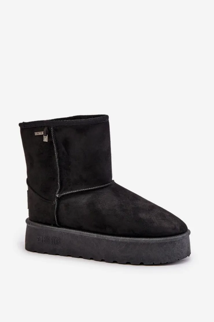 Big Star Shoes Śniegowce Damskie*Wysokie Śniegowce Damskie Na Platformie Big Star OO274898 Czarne Czarny