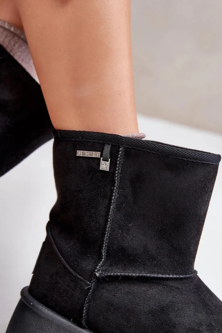 Big Star Shoes Śniegowce Damskie*Wysokie Śniegowce Damskie Na Platformie Big Star OO274898 Czarne Czarny