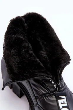 Damskie Evento Wysokie Śniegowce Damskie Ocieplane Czarne Freoc