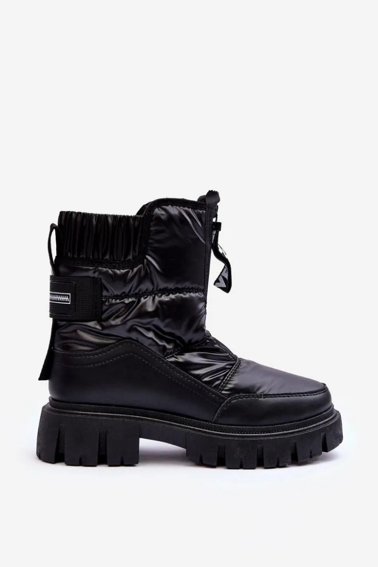 Damskie Evento Wysokie Śniegowce Damskie Ocieplane Czarne Freoc