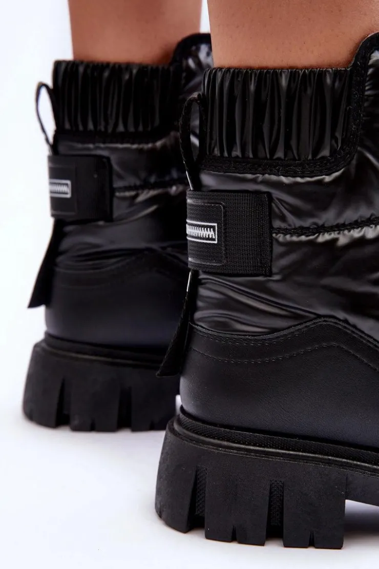 Damskie Evento Wysokie Śniegowce Damskie Ocieplane Czarne Freoc