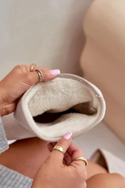 Damskie Big Star Shoes Wysokie Śniegowce Na Platformie Big Star OO274894 Jasnobeżowe