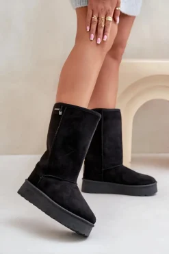 Best Big Star Shoes Wysokie Śniegowce Na Platformie Big Star OO274895 Czarne Czarny