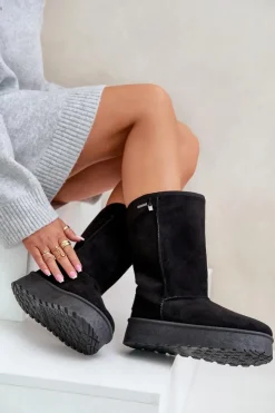 Best Big Star Shoes Wysokie Śniegowce Na Platformie Big Star OO274895 Czarne Czarny