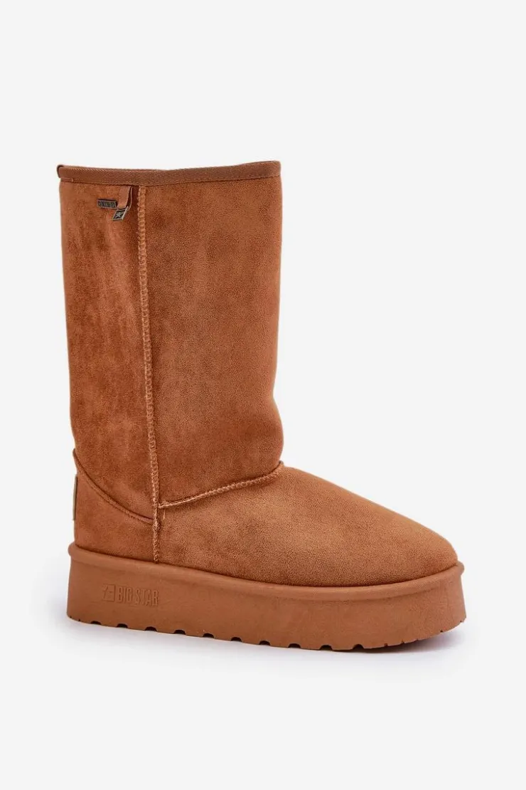 Big Star Shoes Śniegowce Damskie*Wysokie Śniegowce Na Platformie Big Star OO274893 Camel Brązowy