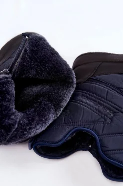 Damskie Evento Wysokie Ocieplane Śniegowce Granatowe Winessa