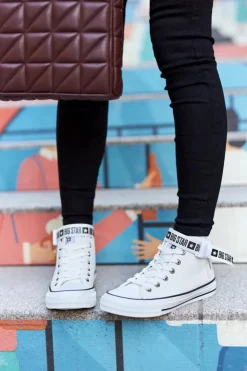 Big Star Shoes Trampki Ocieplane|Trampki Damskie Big Star*Wysokie Ocieplane Trampki Big Star GG274027 Białe Biały