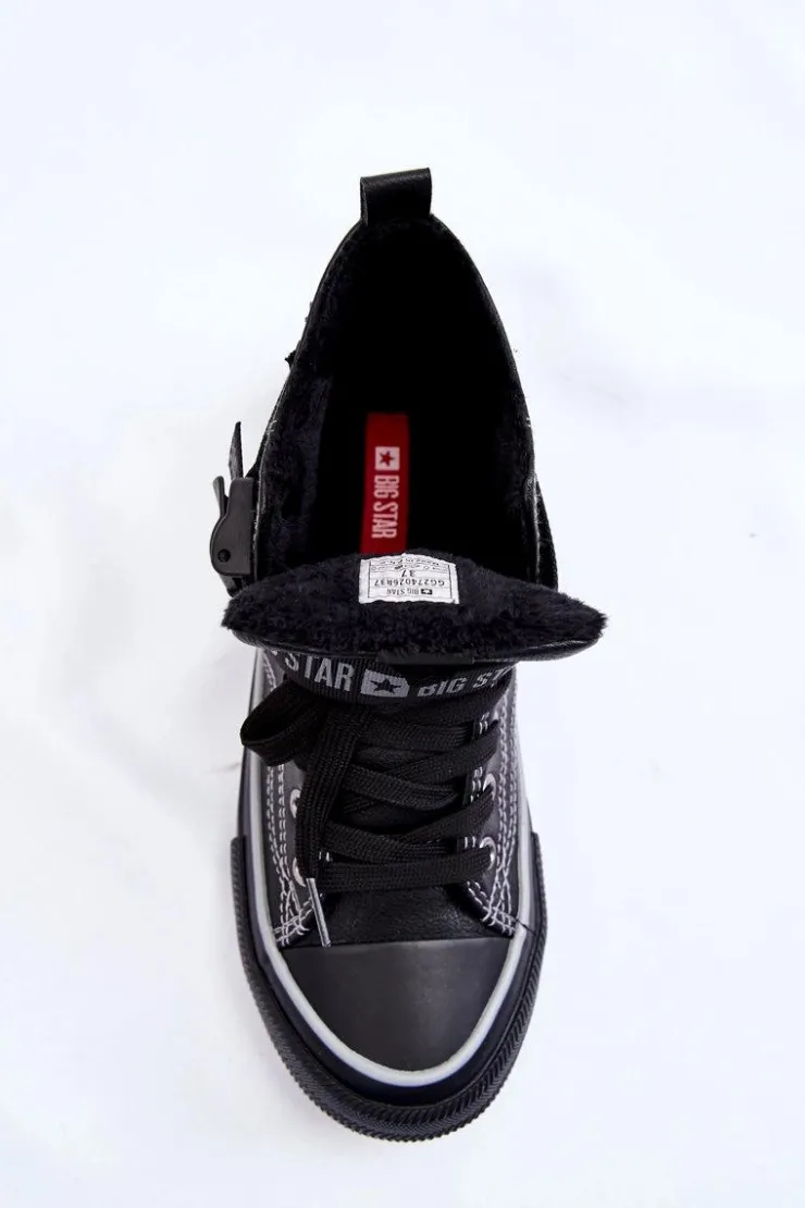 Big Star Shoes Trampki Ocieplane|Trampki Damskie Big Star*Wysokie Ocieplane Trampki Big Star GG274026 Czarne