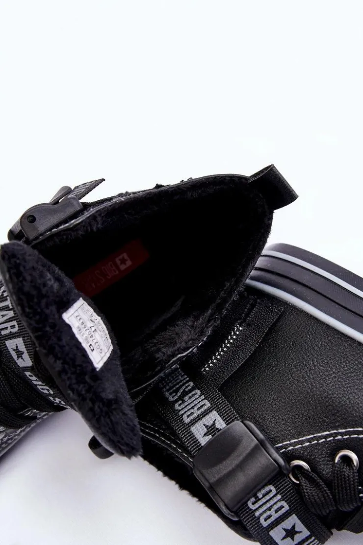 Big Star Shoes Trampki Ocieplane|Trampki Damskie Big Star*Wysokie Ocieplane Trampki Big Star GG274026 Czarne