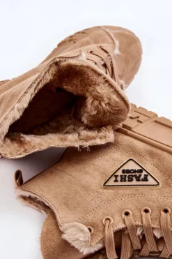 Boto Trampki Ocieplane|Trampki Damskie Wysokie*Wysokie Ocieplane Zamszowe Trampki Beżowe Evren