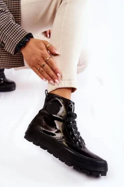 New Big Star Shoes Wysokie Trampki Big Star KK274533 Czarne