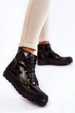 New Big Star Shoes Wysokie Trampki Big Star KK274533 Czarne