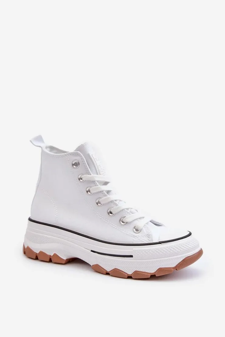 Evento Trampki Damskie Wysokie*Wysokie Trampki Damskie Na Platformie Białe Valvia