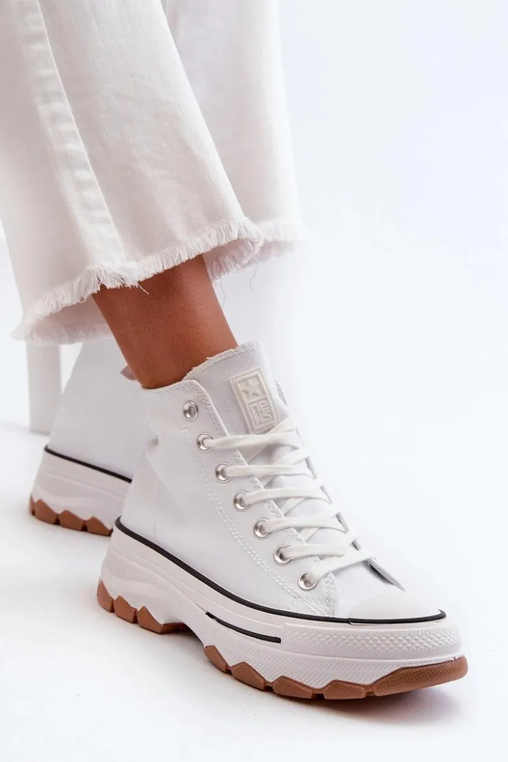 Evento Trampki Damskie Wysokie*Wysokie Trampki Damskie Na Platformie Białe Valvia