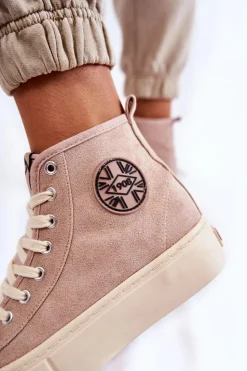 Sale Lee Cooper Wysokie Trampki LCJ-22-31-1434L Beżowe