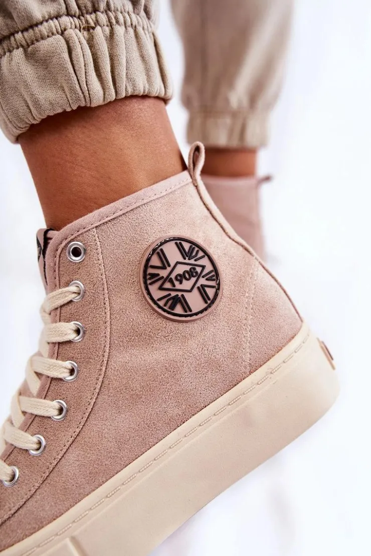 Sale Lee Cooper Wysokie Trampki LCJ-22-31-1434L Beżowe