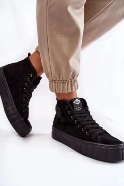 Damskie Lee Cooper Wysokie Trampki LCJ-22-31-1432L Czarne