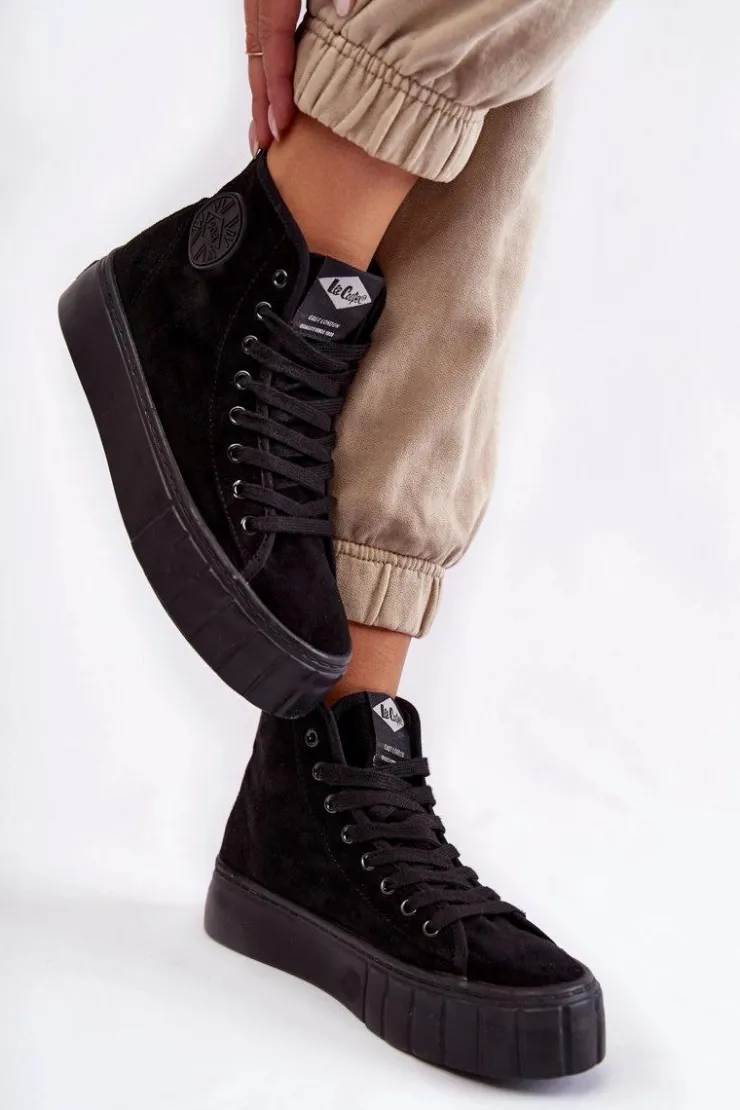 Damskie Lee Cooper Wysokie Trampki LCJ-22-31-1432L Czarne
