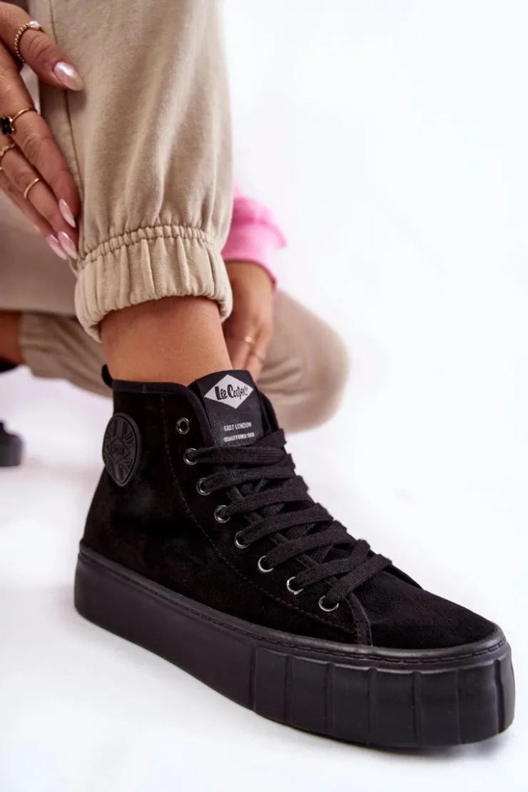 Damskie Lee Cooper Wysokie Trampki LCJ-22-31-1432L Czarne