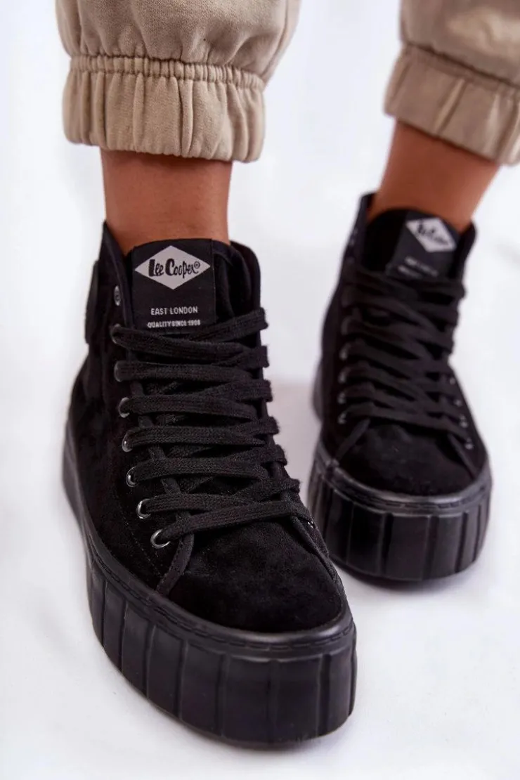 Damskie Lee Cooper Wysokie Trampki LCJ-22-31-1432L Czarne