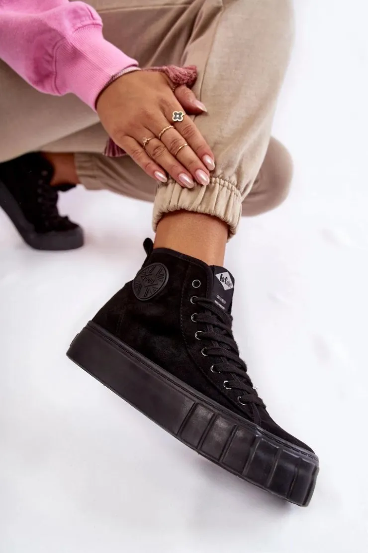 Damskie Lee Cooper Wysokie Trampki LCJ-22-31-1432L Czarne