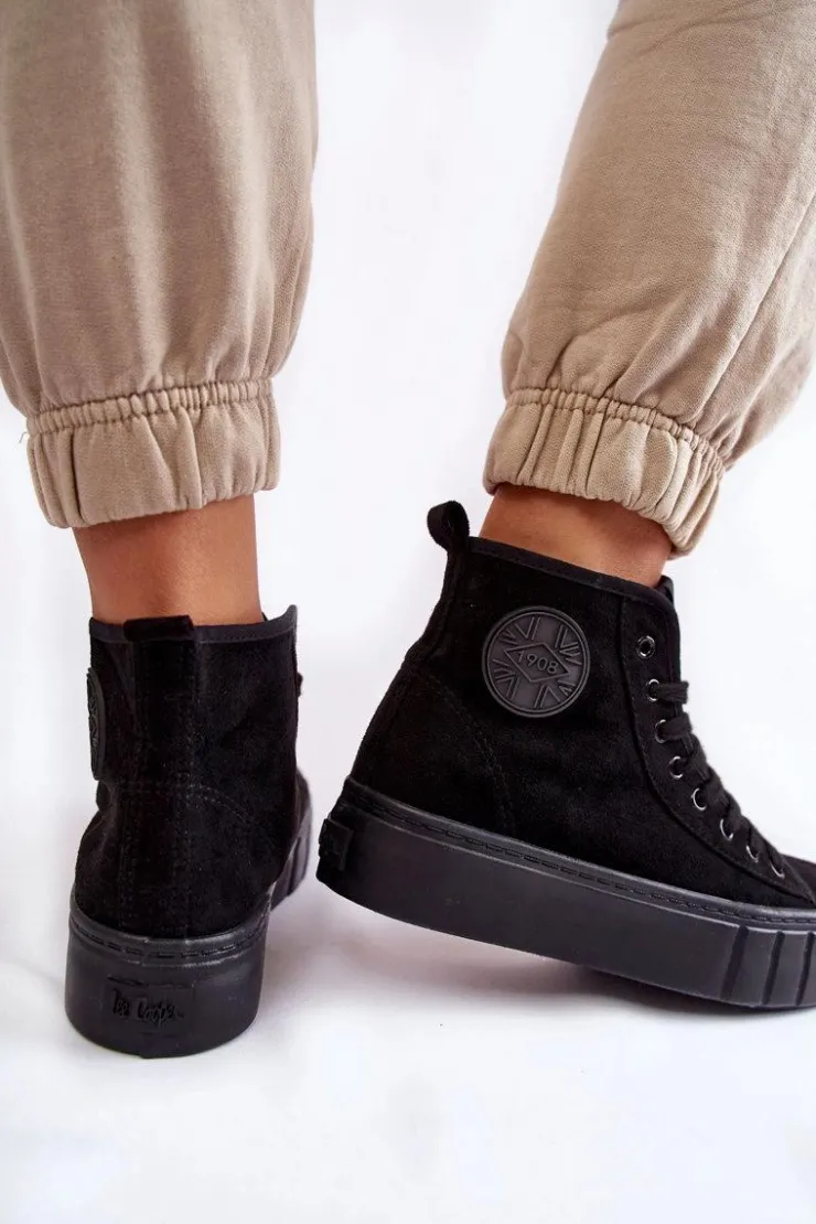 Damskie Lee Cooper Wysokie Trampki LCJ-22-31-1432L Czarne