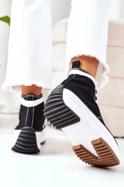 Boto Wysokie Trampki Na Platformie Czarne Electric Love