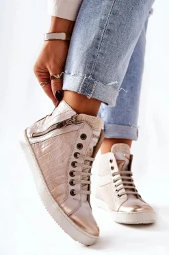 Sale Monnari Wysokie Trampki Na Suwak 0630-M15 Beżowe