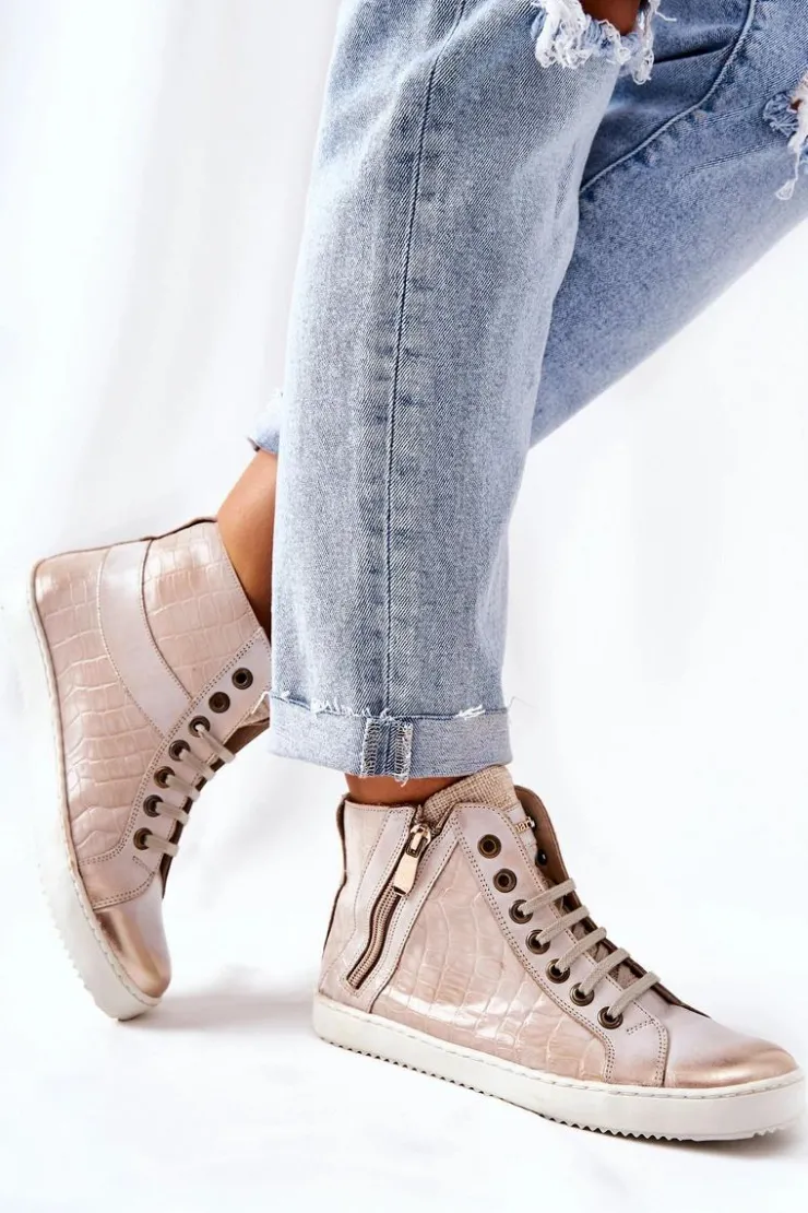 Sale Monnari Wysokie Trampki Na Suwak 0630-M15 Beżowe