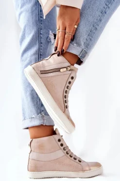 Sale Monnari Wysokie Trampki Na Suwak 0630-M15 Beżowe