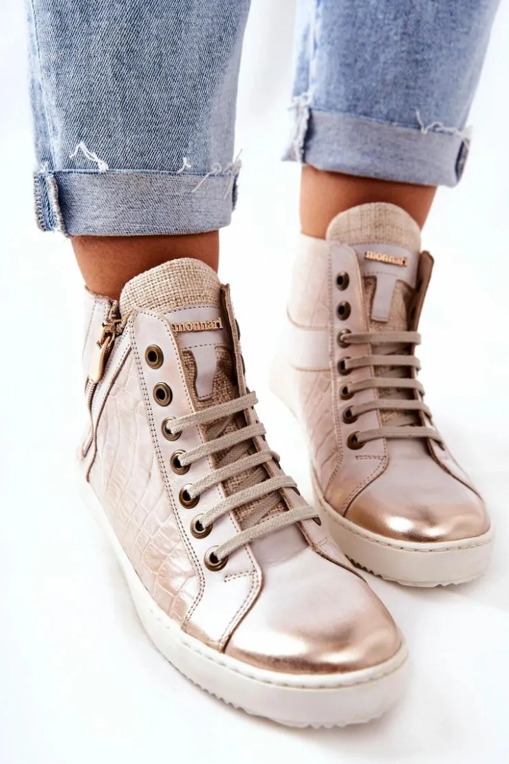 Sale Monnari Wysokie Trampki Na Suwak 0630-M15 Beżowe